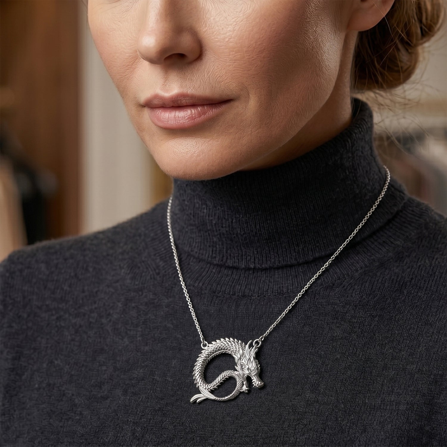 Royal Bali Collection - D'Joy Sterling Silver Dragon Necklace (Size - 20), Silver Wt. 10.20 Gms 8601532 2