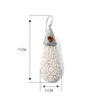 Royal Bali Collection - D'Joy Ox Bone & Citrine Sterling Silver Dangle Earring with Hook 19.74 Ct._8601559_4
