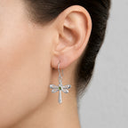 Royal Bali Collection - D'Joy Natural Chrome Diopside Sterling Silver Dragonfly Earring with Hook_8601560_1