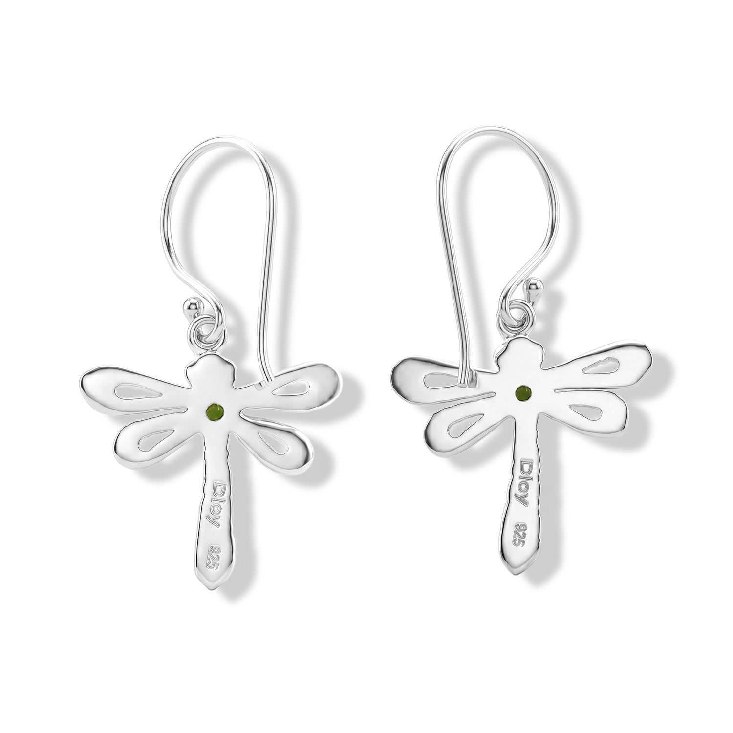D'Joy Natural Chrome Diopside Sterling Silver Dragonfly Earring with Hook V32516467 4