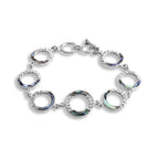 Royal Bali Collection - D'Joy Abalone Shell Sterling Silver Link Bracelet (Size - 7.5) with T Bar Clasp, Silver Wt.10.75 Gms_8601737