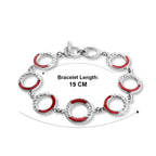 Royal Bali Collection - D'Joy Red Coral Sterling Silver Link Bracelet (Size - 7.5) with T Bar Clasp, Silver Wt.10.50 Gms_8602080_5