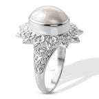 Royal Bali Collection - D'Joy White Mabe Pearl Sterling Silver Solitaire Ring 2.95 Ct._8602255_3