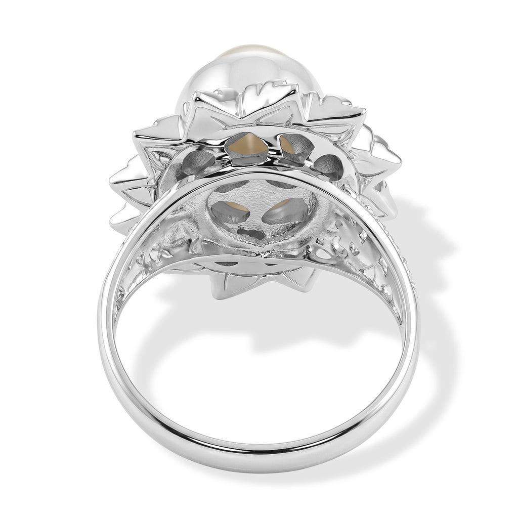 Royal Bali Collection - D'Joy White Mabe Pearl Sterling Silver Solitaire Ring 2.95 Ct._8602255_4