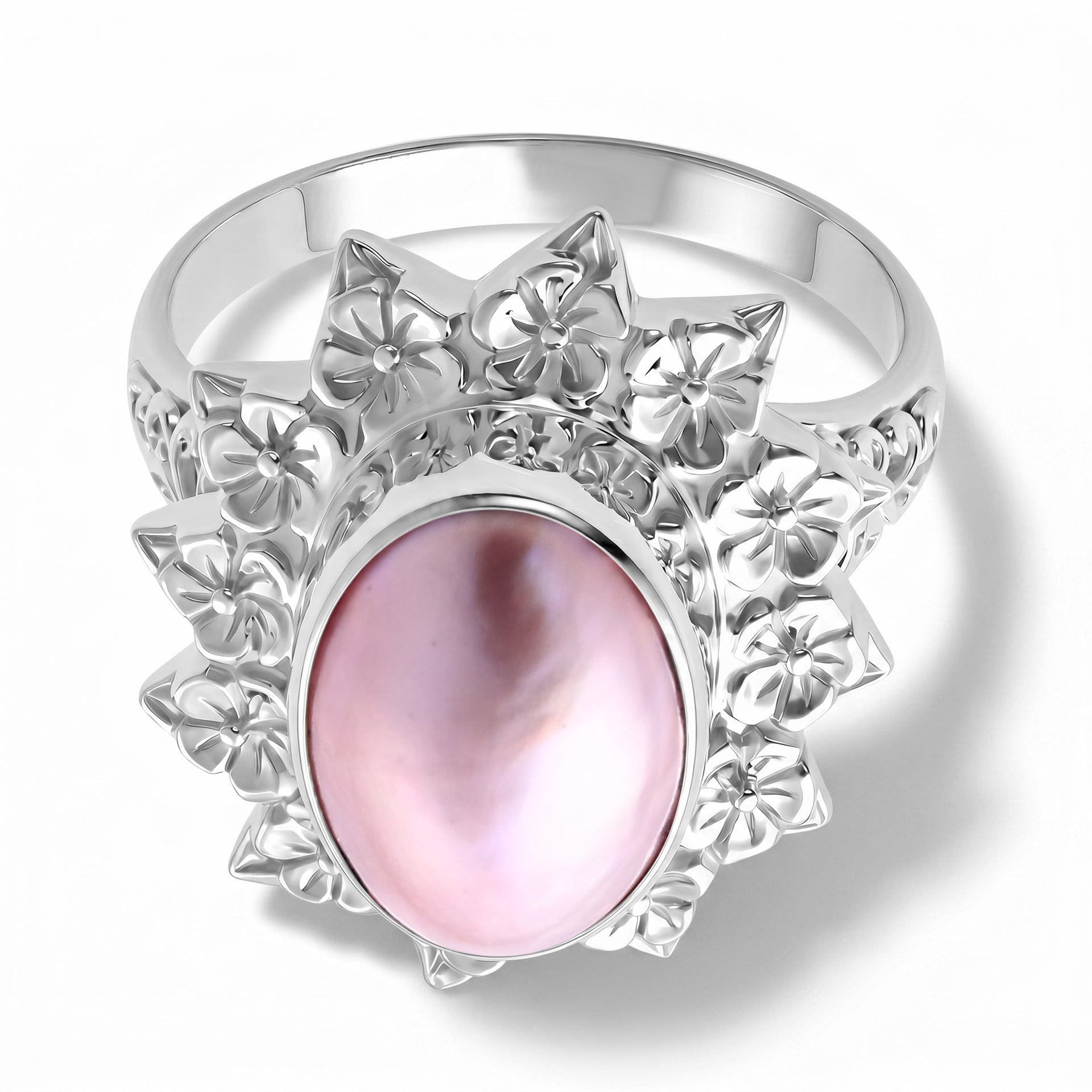 Royal Bali Collection - D'Joy Pink Mabe Pearl Sterling Silver Solitaire Ring 3.20 Ct. 8602286 0