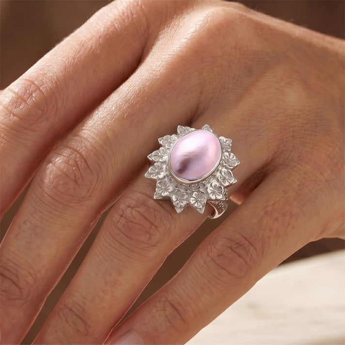 D'Joy Pink Mabe Pearl Sterling Silver Solitaire Ring 3.20 Ct. 8602286 2