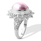 Royal Bali Collection - D'Joy Pink Mabe Pearl Sterling Silver Solitaire Ring 3.20 Ct._8602286_3