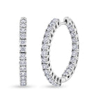 Luxuriant - Lab Grown Diamond (SI/G-H) Full Hoop Earring in Rhodium Overlay Sterling Silver 3.00 Ct._8604005