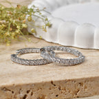 Luxuriant - Lab Grown Diamond (SI/G-H) Full Hoop Earring in Rhodium Overlay Sterling Silver 3.00 Ct._8604005_2