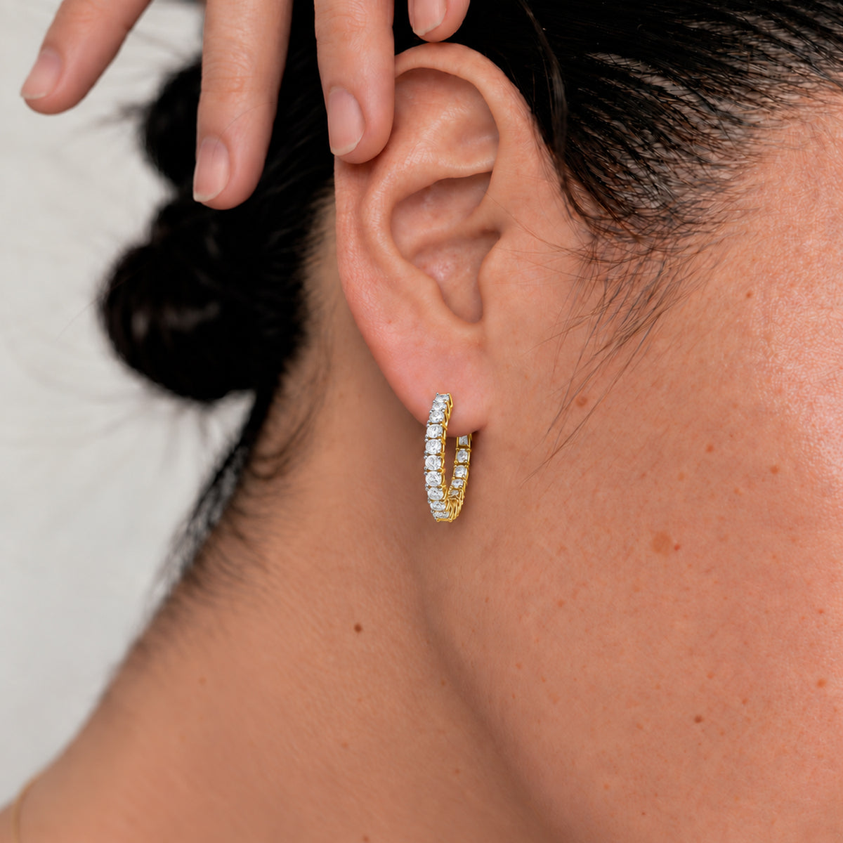 Luxuriant - Lab Grown Diamond (SI/G-H) Hoop Earring in 18K Vermeil Yellow Gold Plated Sterling Silver 3.00 Ct. 8604006 2