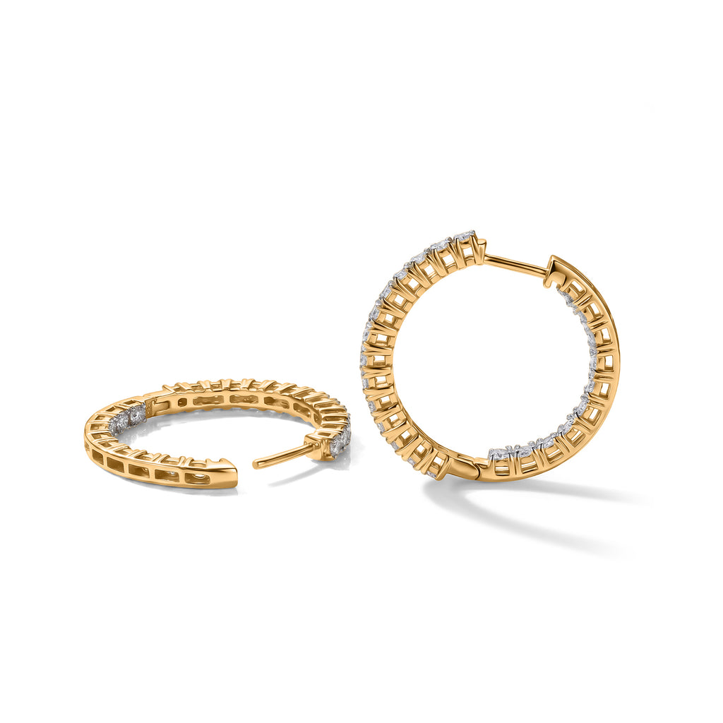 Luxuriant - Lab Grown Diamond (SI/G-H) Hoop Earring in 18K Vermeil Yellow Gold Plated Sterling Silver 3.00 Ct._8604006_4