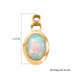 D'Joy - Ethiopian Opal Solitaire Stud Push Post Earring in Yellow Gold Plated Sterling Silver 1.75 Ct._8604071_4