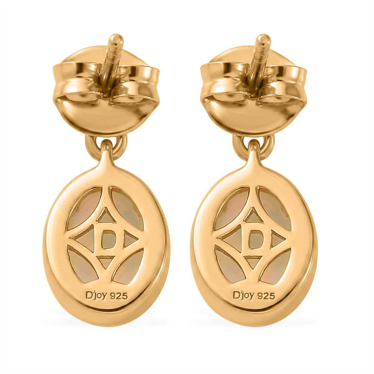 D'Joy - Ethiopian Opal &amp; Fresh Water Pearl Dangling Earring with Push Post in Yellow Gold Plated Sterling Silver 2.50 Ct. V32513224 6