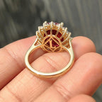 Premium African Ruby (7.25 Ct.) & Lab Grown Diamond (SI/G-H 1.15 Ct.) Ring in 18K Gold Vermeil Sterling Silver 8.40 Ct._8604079_5