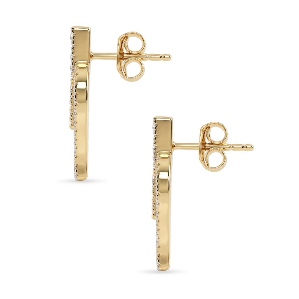 Luxuriant - Lab Grown Diamond (SI/G-H) Leaf Earring with Push Post in 18K Vermeil Yellow Gold Plated Sterling Silver 1.50 Ct._8604209_3