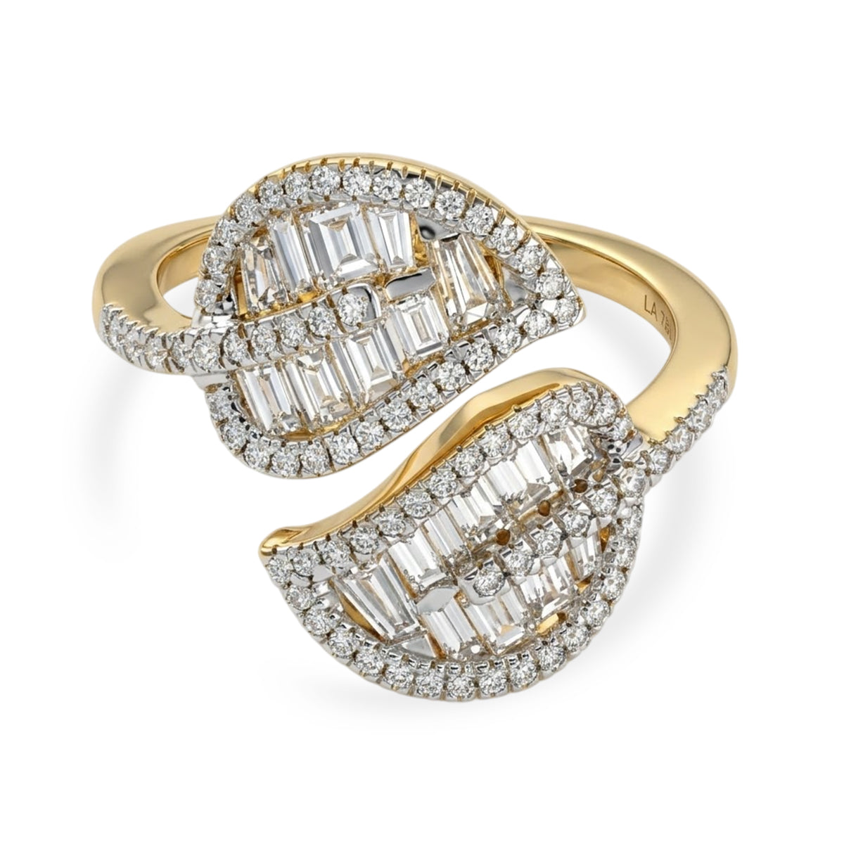 JCK VEGAS CLOSEOUT DEAL - Luxuriant - Lab Grown Diamond (SI/G-H) Leaf Bypass Ring in 18K Vermeil Yellow Gold Plated Sterling Silver 1.50 Ct. 8604213 0