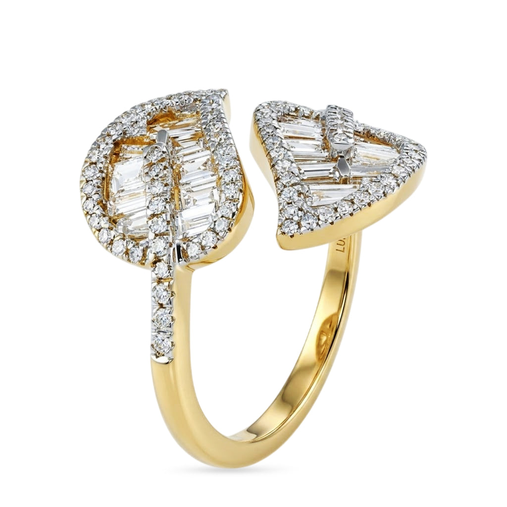 JCK VEGAS CLOSEOUT DEAL - Luxuriant - Lab Grown Diamond (SI/G-H) Leaf Bypass Ring in 18K Vermeil Yellow Gold Plated Sterling Silver 1.50 Ct._8604213_3