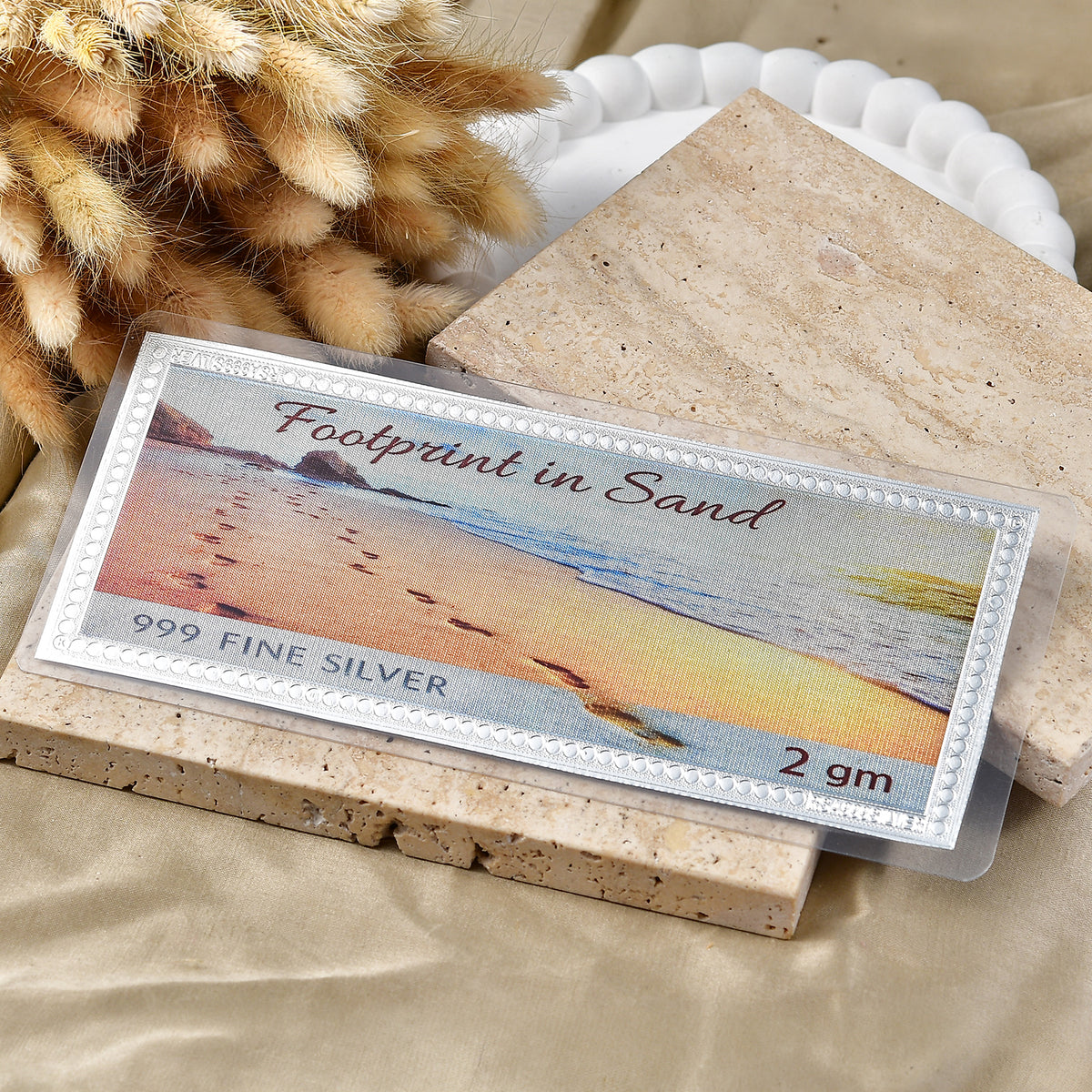 Sterling Silver (99.9% Purity) Foot Print in Sand Collectible V32607300 2