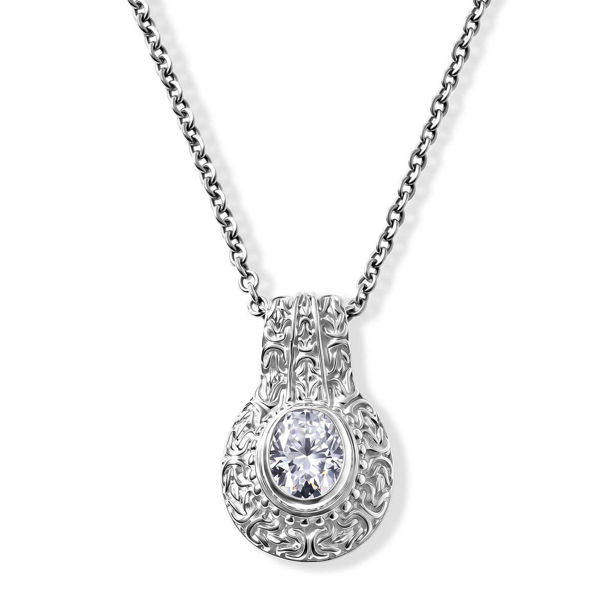 Royal Bali Collection - D'Joy Moissanite Pendant in Sterling Silver  2.65 Ct. 8604463 0