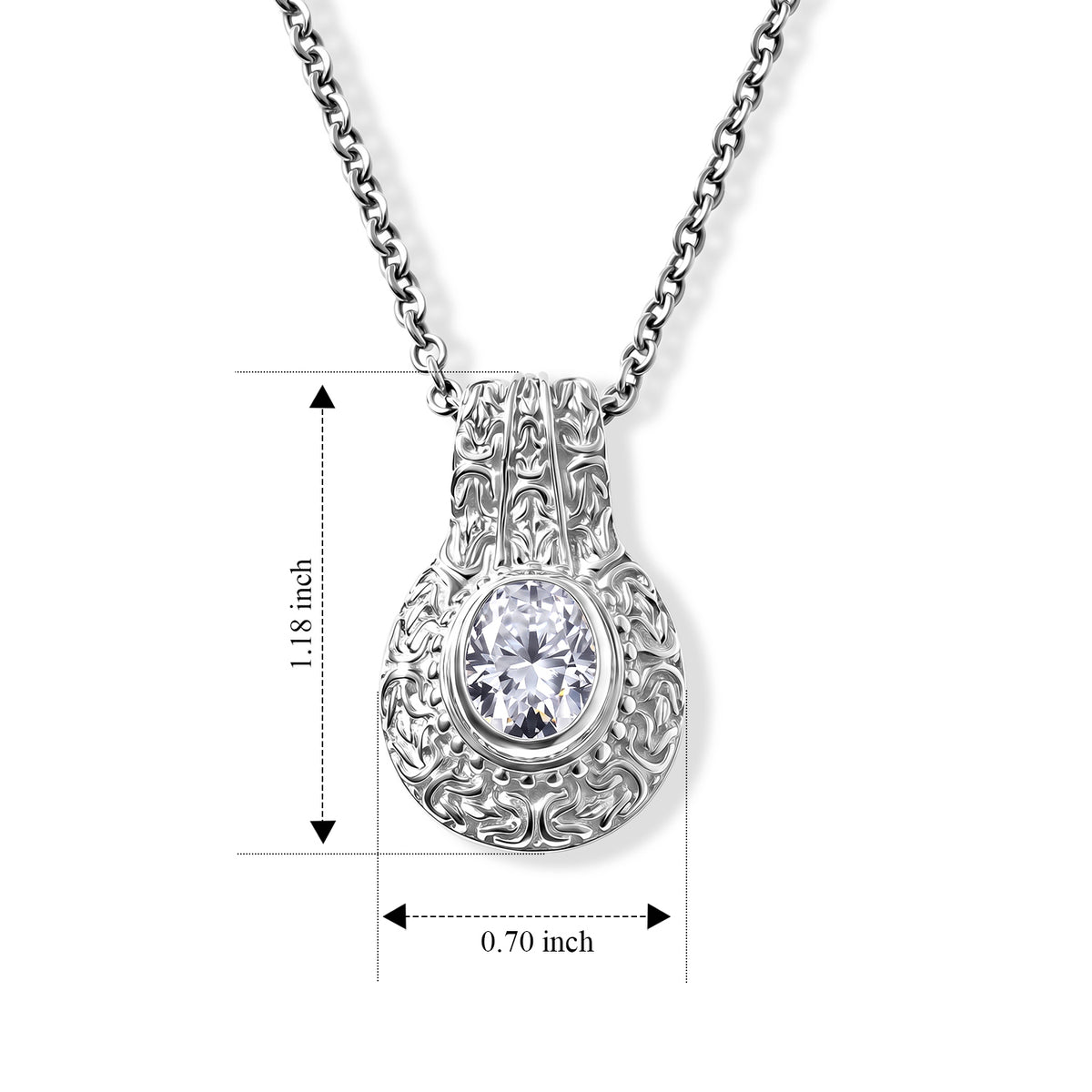 Royal Bali Collection - D'Joy Moissanite Pendant in Sterling Silver  2.65 Ct. 8604463 5