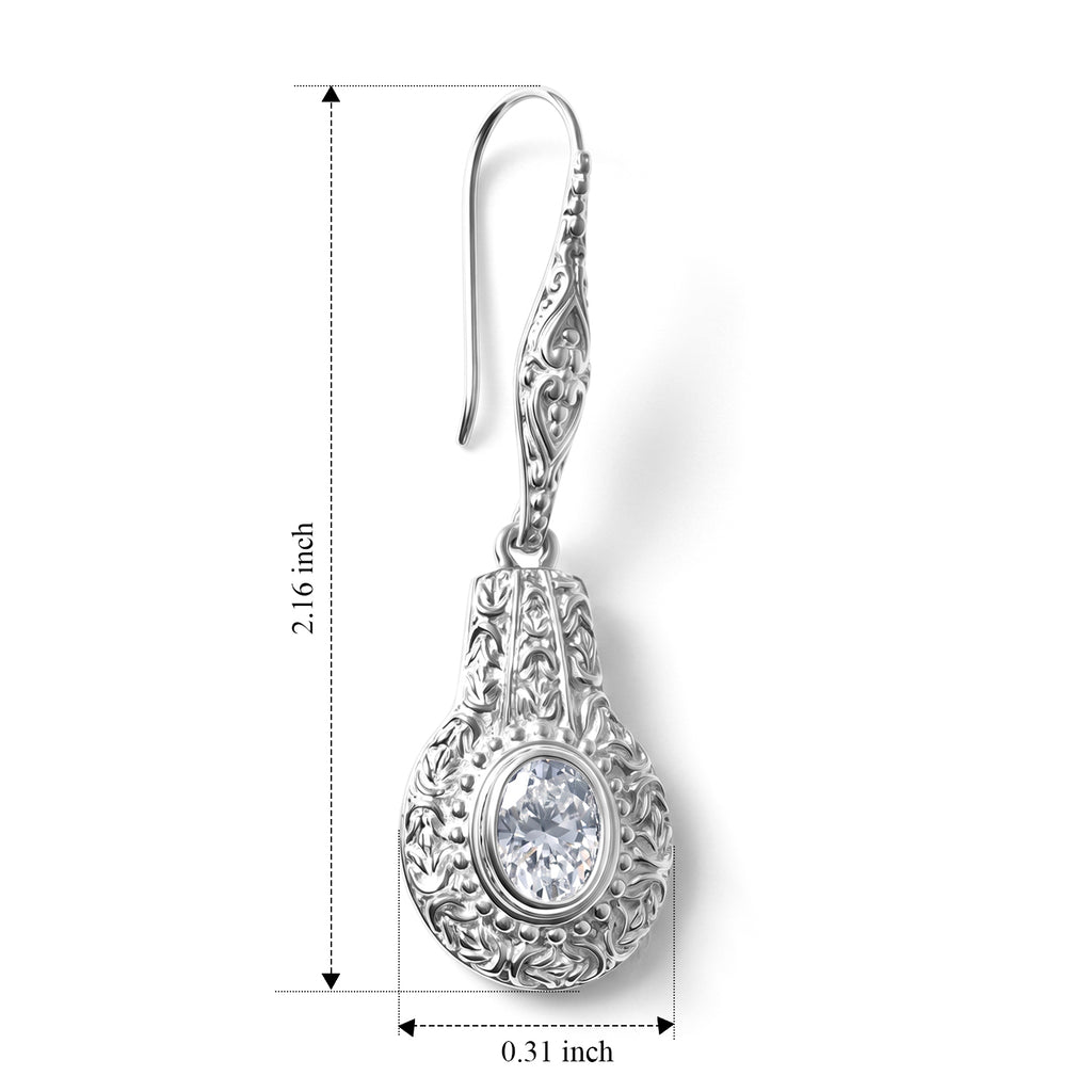 D'Joy Moissanite Earring Sterling Silver, Silver Wt.7.14 Gms  2.600  Ct._8604601_4