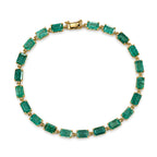 THE IMPERIAL TREASURE - 9K Yellow Gold AAA Gemfields Zambian Emerald Tennis Bracelet (Size - 7.5) with GB Lock Box 12.00 Ct, Gold Wt. 3.11 Gms (LIMITED STOCK)_8604631