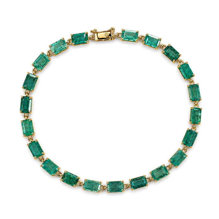 THE IMPERIAL TREASURE - 9K Yellow Gold AAA Gemfields Zambian Emerald Tennis Bracelet (Size - 7.5) with GB Lock Box 12.00 Ct, Gold Wt. 3.11 Gms (LIMITED STOCK) 8604631 1