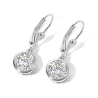 Royal Bali Collection - D'Joy Moissanite Solitaire Lever Back Earring in Rhodium Overlay Sterling Silver 3.00 Ct._8604733