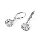 Royal Bali Collection - D'Joy Moissanite Solitaire Lever Back Earring in Rhodium Overlay Sterling Silver 3.00 Ct._8604733_3