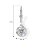 Royal Bali Collection - D'Joy Moissanite Solitaire Lever Back Earring in Rhodium Overlay Sterling Silver 3.00 Ct._8604733_4