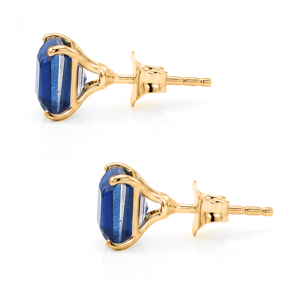 Ceylon Color Quartz Solitaire Stud Push Post Earring in Yellow Gold Plated Sterling Silver 4.05 Ct._8606046_3