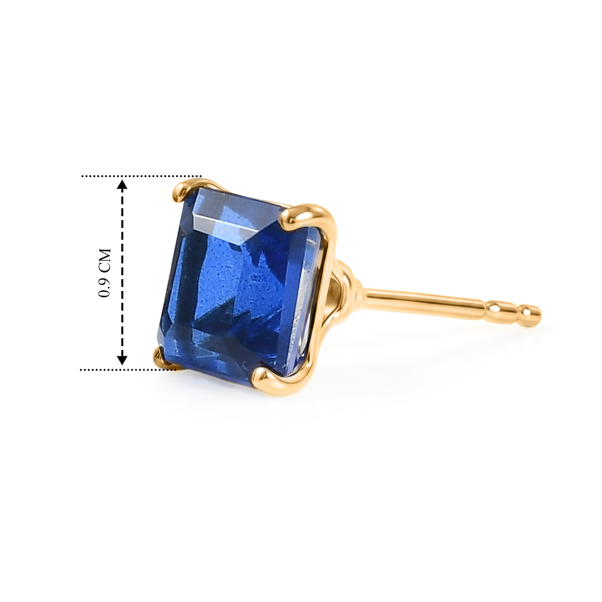 Ceylon Color Quartz Solitaire Stud Push Post Earring in Yellow Gold Plated Sterling Silver 4.05 Ct. V32526820 5