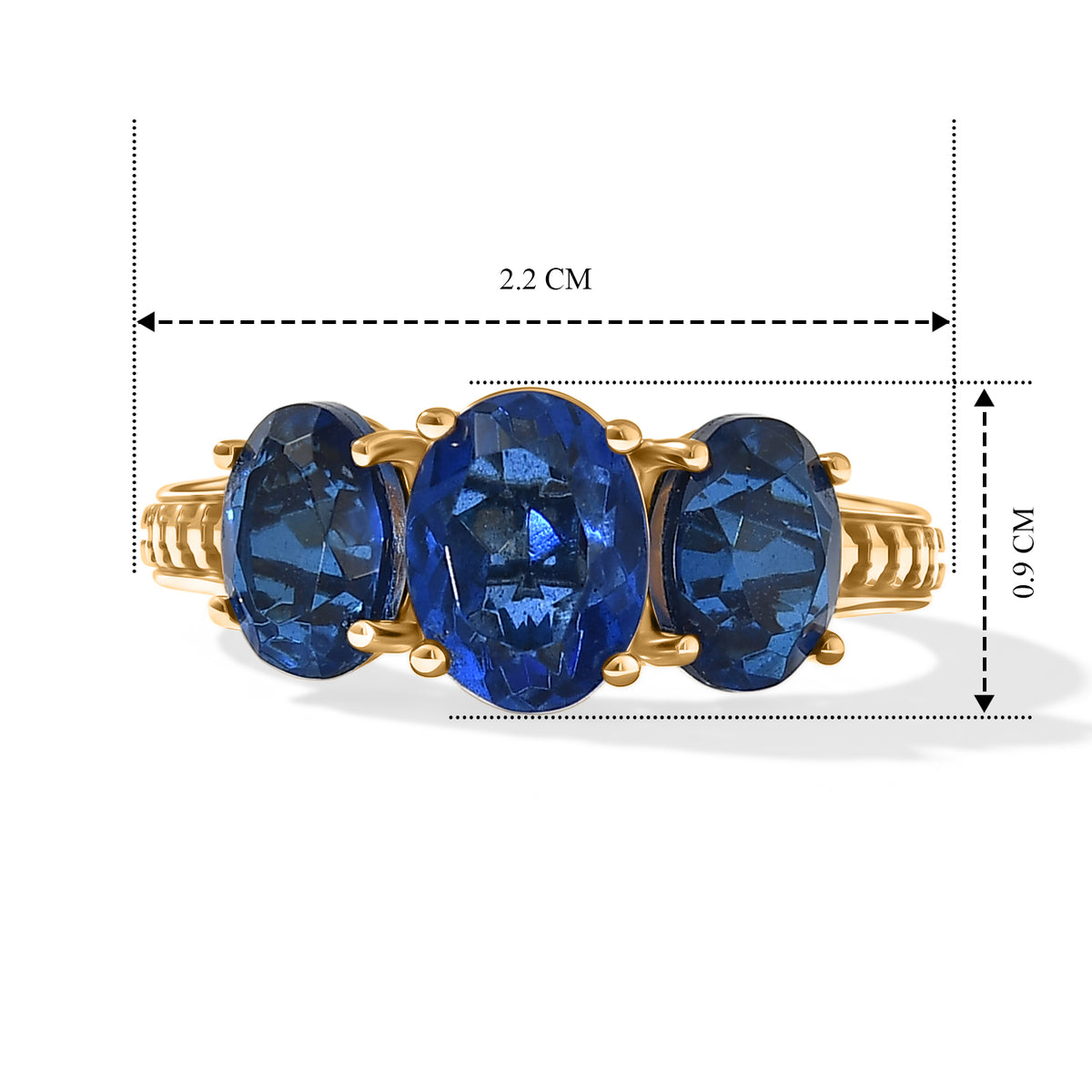 D'Joy Ceylon Colour Quartz Trilogy Ring in Yellow Gold Plated Sterling Silver V32522860 6