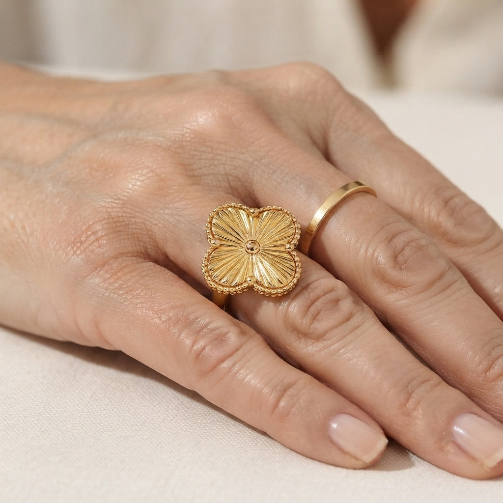 EverTrue in 18K YG Plating Floral Ring Pure - Natural - Bronze - Standard 8606382 2