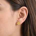 EverTrue Bronzella Collection - Floral Earring with Push Post in Yellow Gold Tone_8607541_2