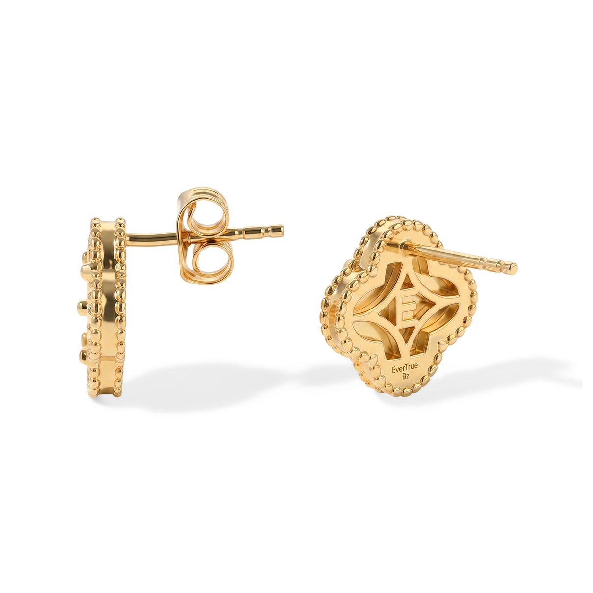 EverTrue Bronzella Collection - Floral Earring with Push Post in Yellow Gold Tone 8607541 3