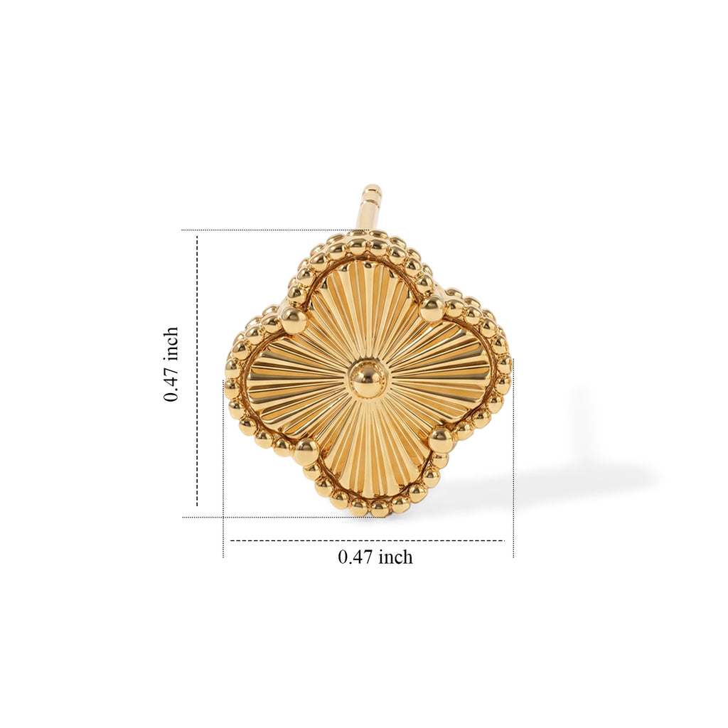 EverTrue Bronzella Collection - Floral Earring with Push Post in Yellow Gold Tone_8607541_4