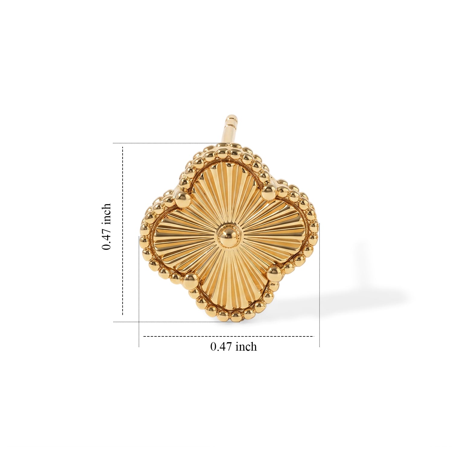 EverTrue Bronzella Collection - Floral Earring with Push Post in Yellow Gold Tone 8607541 4