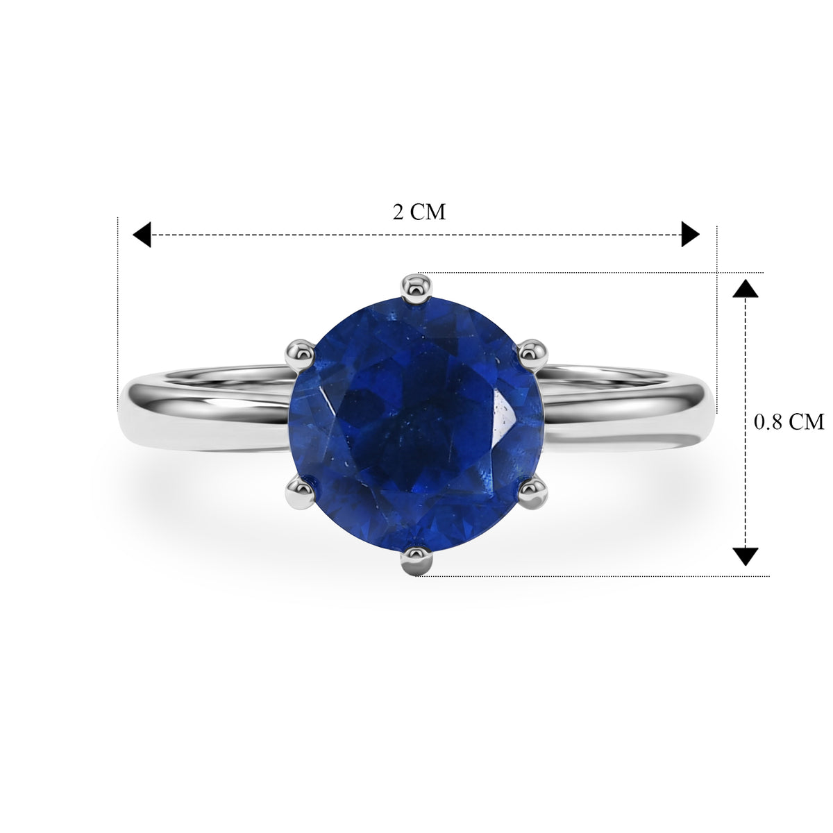 D'Joy Round Ceylon Colour Quartz Round Solitaire Ring in Platinum Overlay Sterling Silver V32587947 6