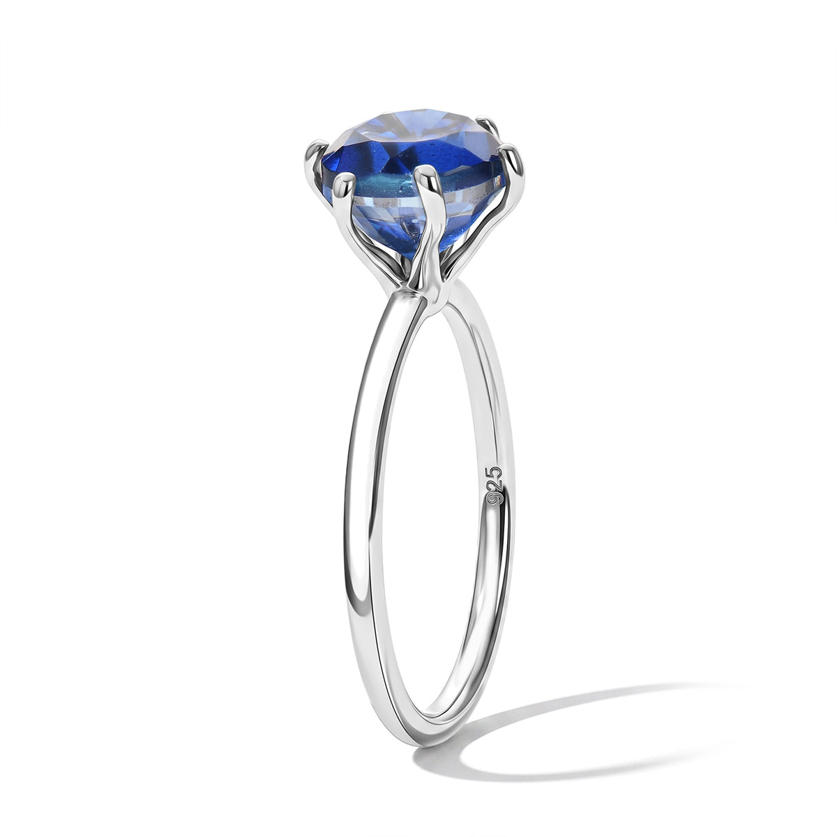 D'Joy Round Ceylon Colour Quartz Round Solitaire Ring in Platinum Overlay Sterling Silver V32587712 4