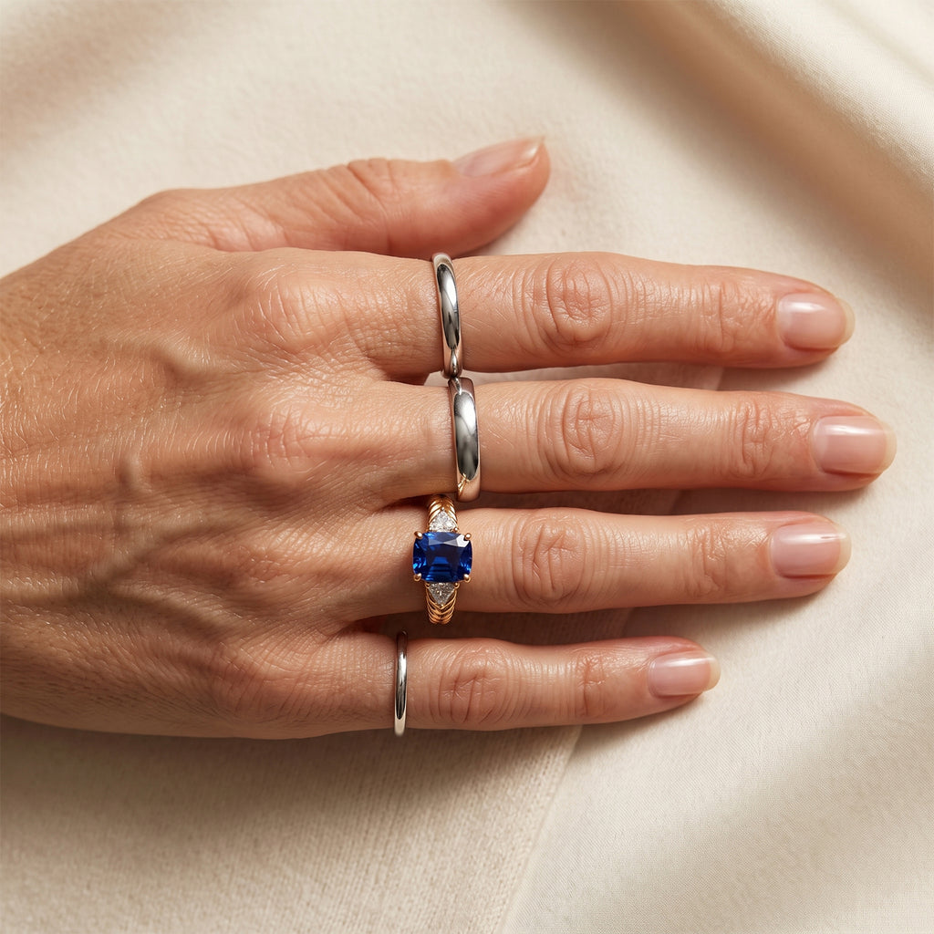 D'Joy - Ceylon Color Quartz & White Topaz Ring in Yellow Gold Plated Sterling Silver 3.50 Ct._8607576_2