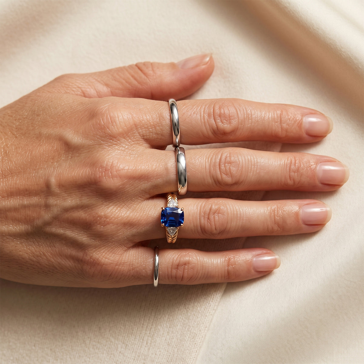 D'Joy Ceylon Colour Quartz &amp; White Topaz Trilogy Ring in Yellow Gold Plated Sterling Silver V32576382 3