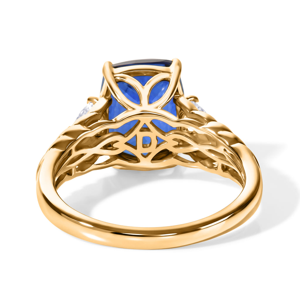 D'Joy - Ceylon Color Quartz & White Topaz Ring in Yellow Gold Plated Sterling Silver 3.50 Ct._8607576_4