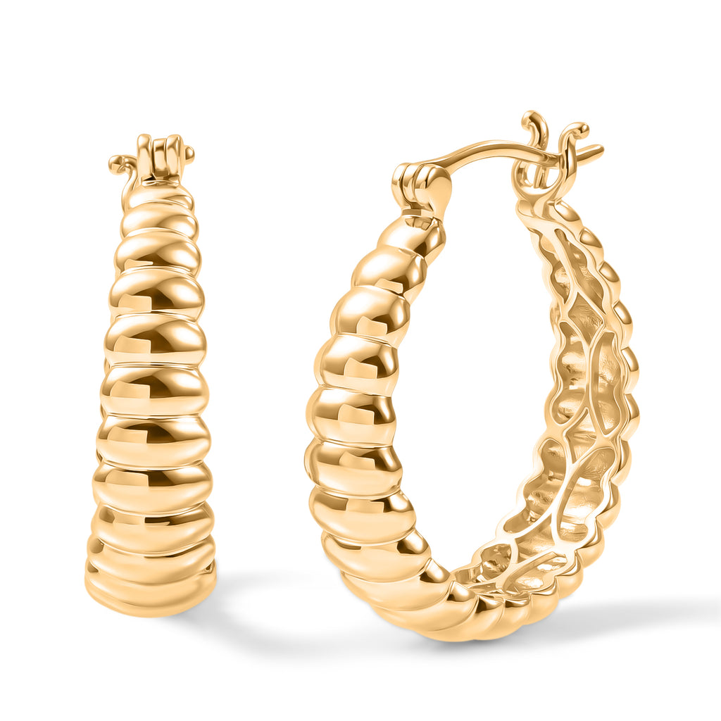 EverTrue Bronzella Collection - Full Hoop Earring with Clasp Back in 18K Gold Plating_8607586