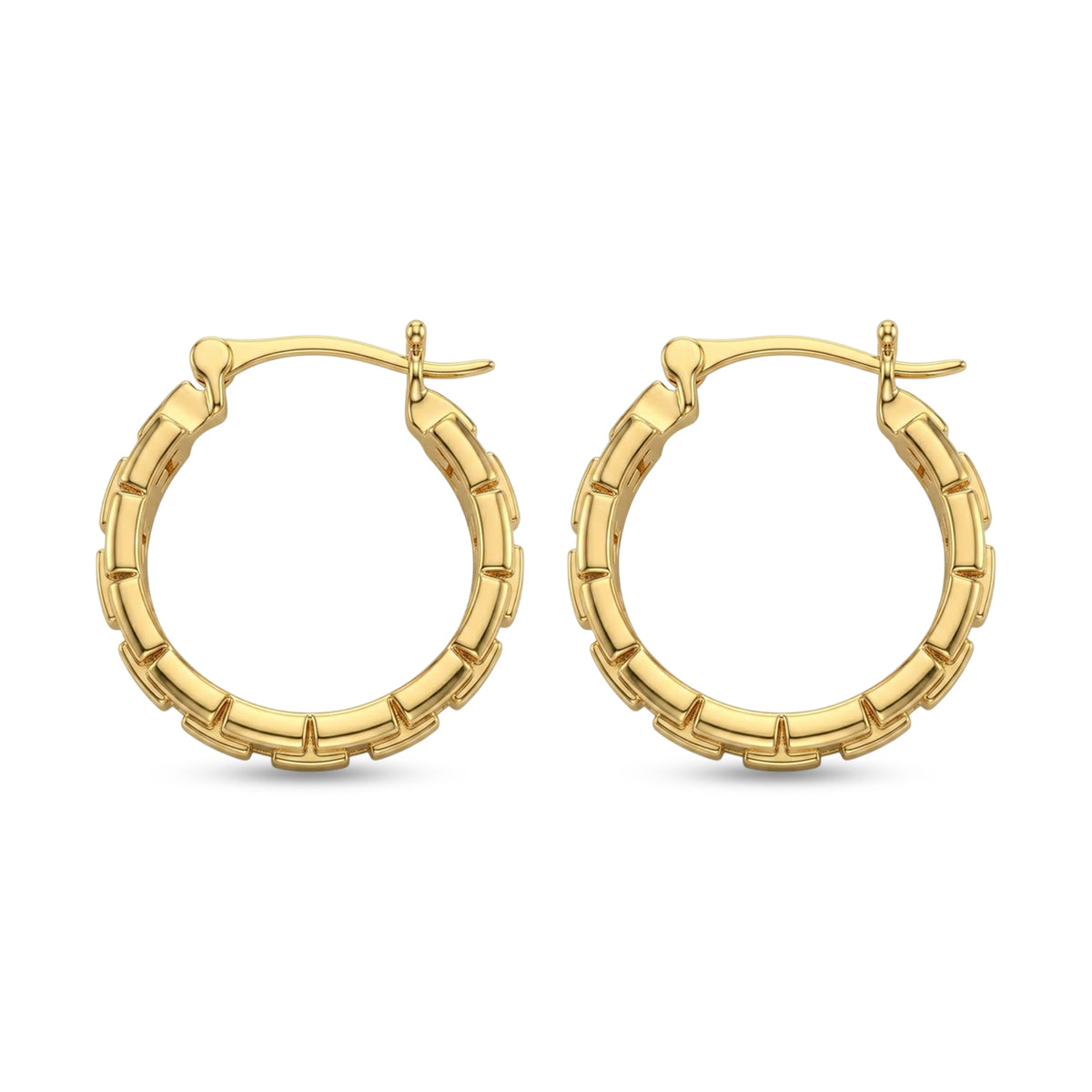 EverTrue Bronzella Collection - Full Hoop Earring with Clasp in 18K Gold Plating 8607587 4
