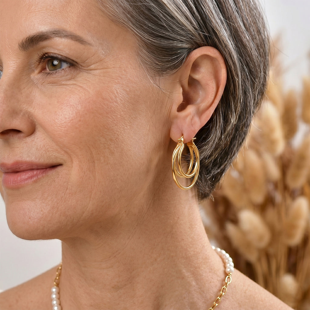 EverTrue Bronzella Collection - Earring with Clasp Back in 18K Gold Plating_8607588_1