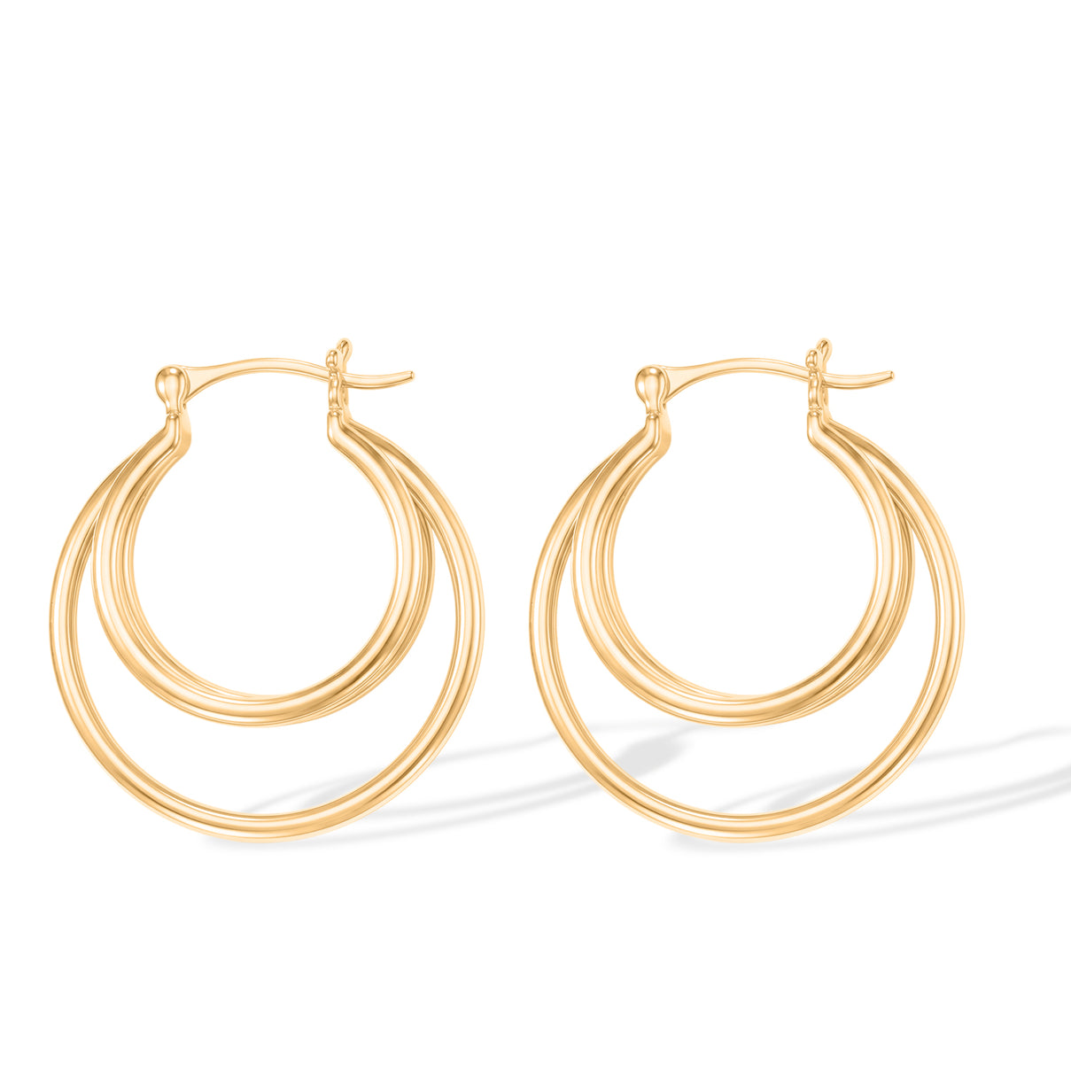 EverTrue Bronzella Collection Triple Hoop Earrings in Yellow Gold Tone V32414659 4