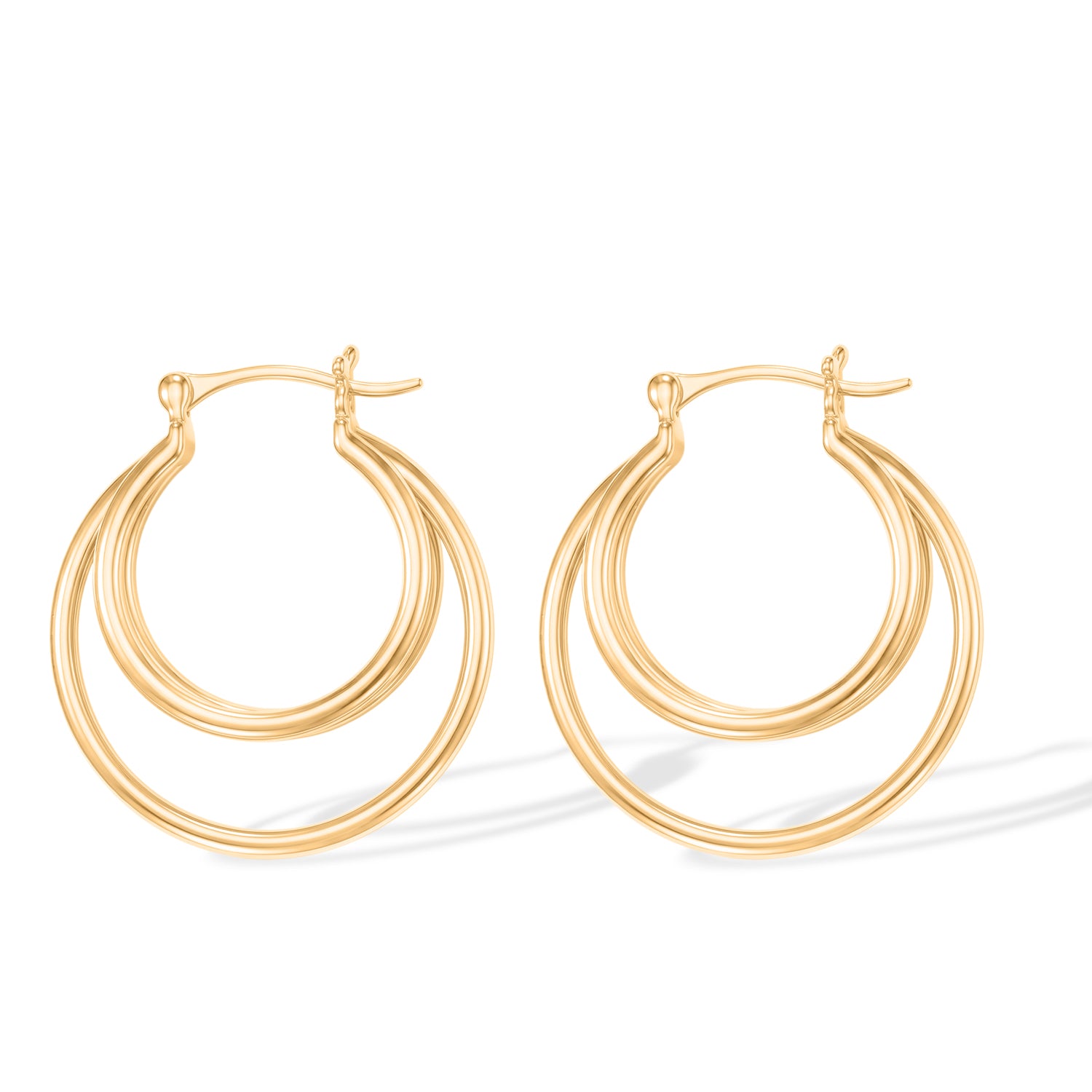 EverTrue Bronzella Collection Triple Hoop Earrings in Yellow Gold Tone V32414659 4