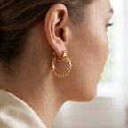 EverTrue Bronzella Collection - Full Hoop Earring with Clasp Back in 18K Gold Plating_8607599_1