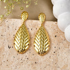 EverTrue Bronzella Collection - Filigree Leaf Drop Earring with Push Post in 18K Gold Plating_8607600_2